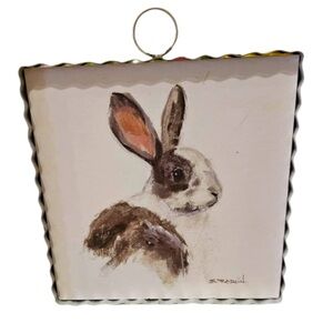 Dutch Bunny Easter Mini Print with Galvanized Frame